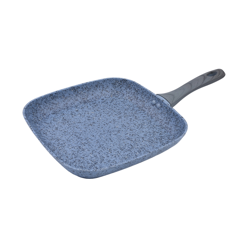 Conjunto de panelas de alumínio forjado com revestimento antiaderente de granito azul