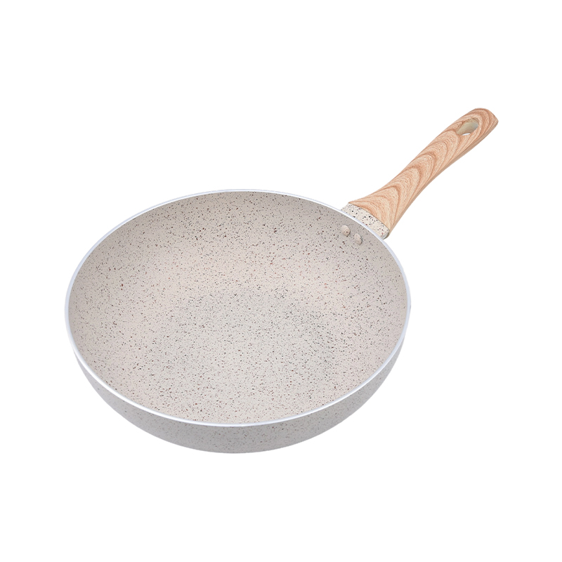 Mármore Creme Wok de Alumínio Prensado